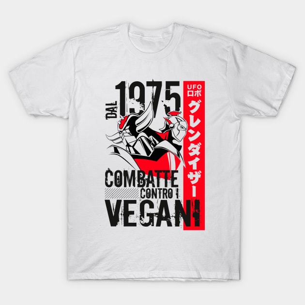 046b Goldrake Contro Vegani T-Shirt by Yexart